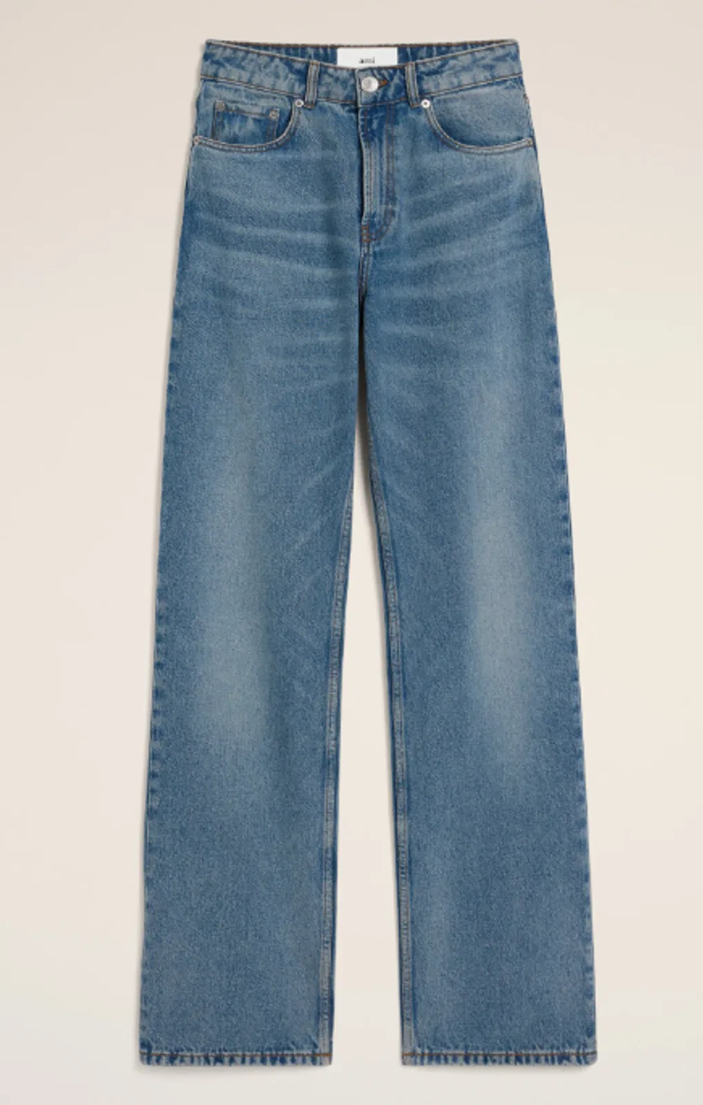 Wideleg Jeans In Washed Indigo Denim