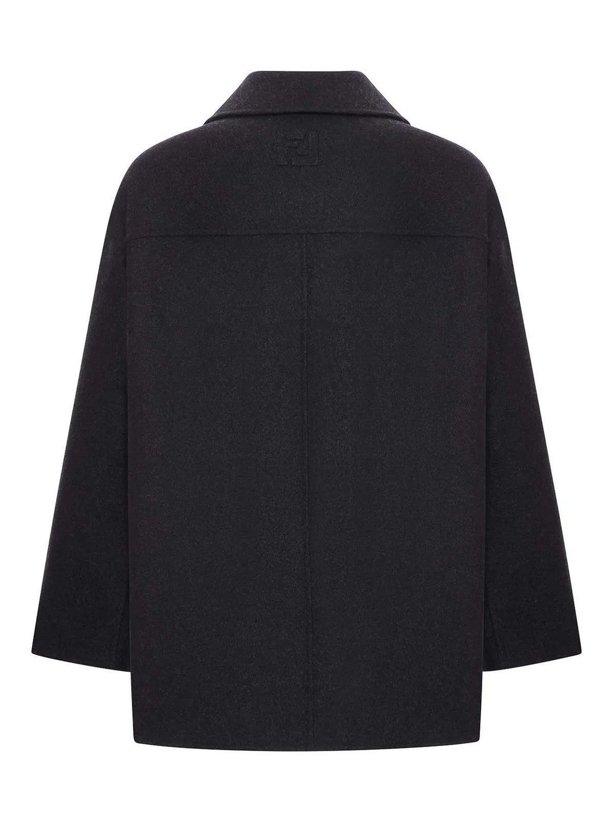 Fendi Double-breasted Wool Caban Coat In Black