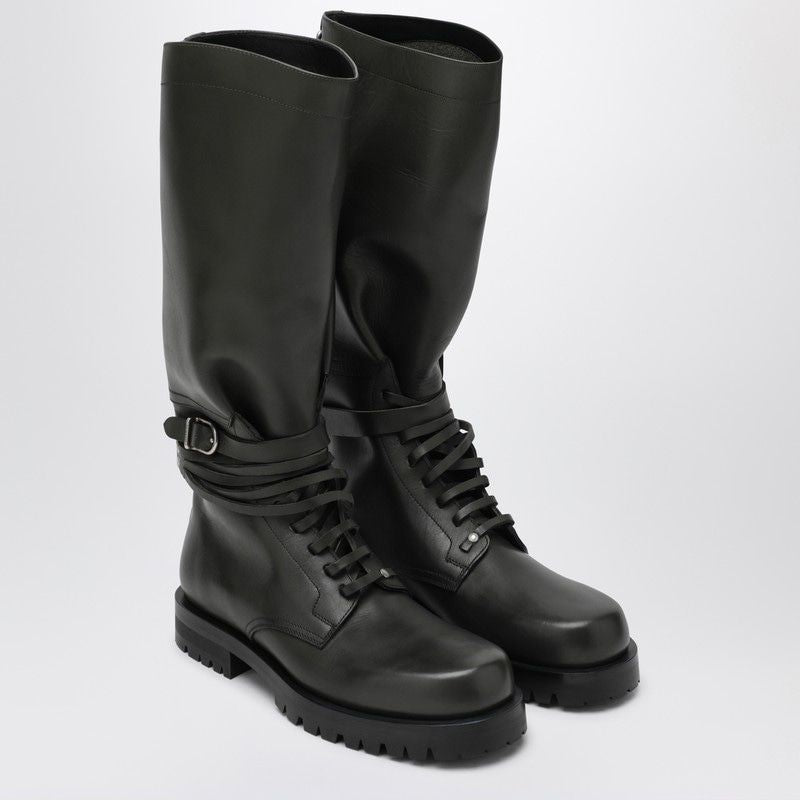 Dark Green High Combat Boots