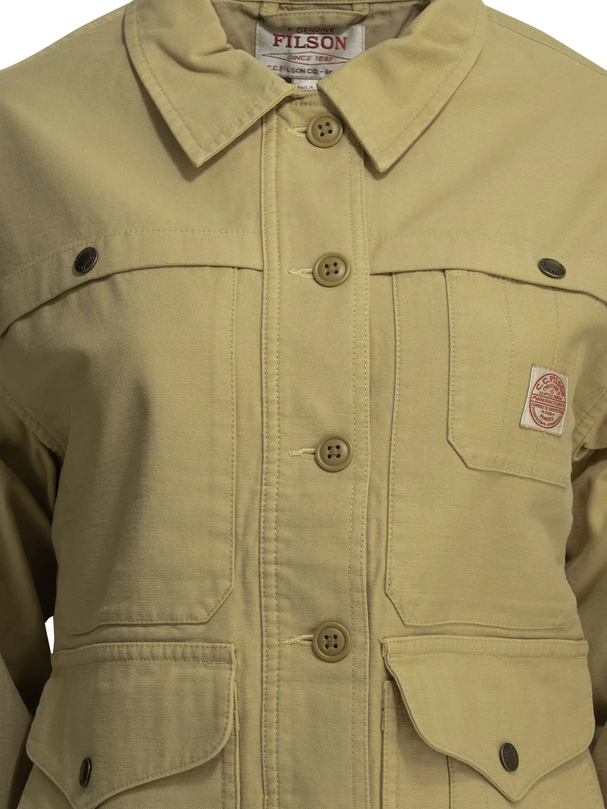 Filson Button-up Multi-pocket Jacket In Green