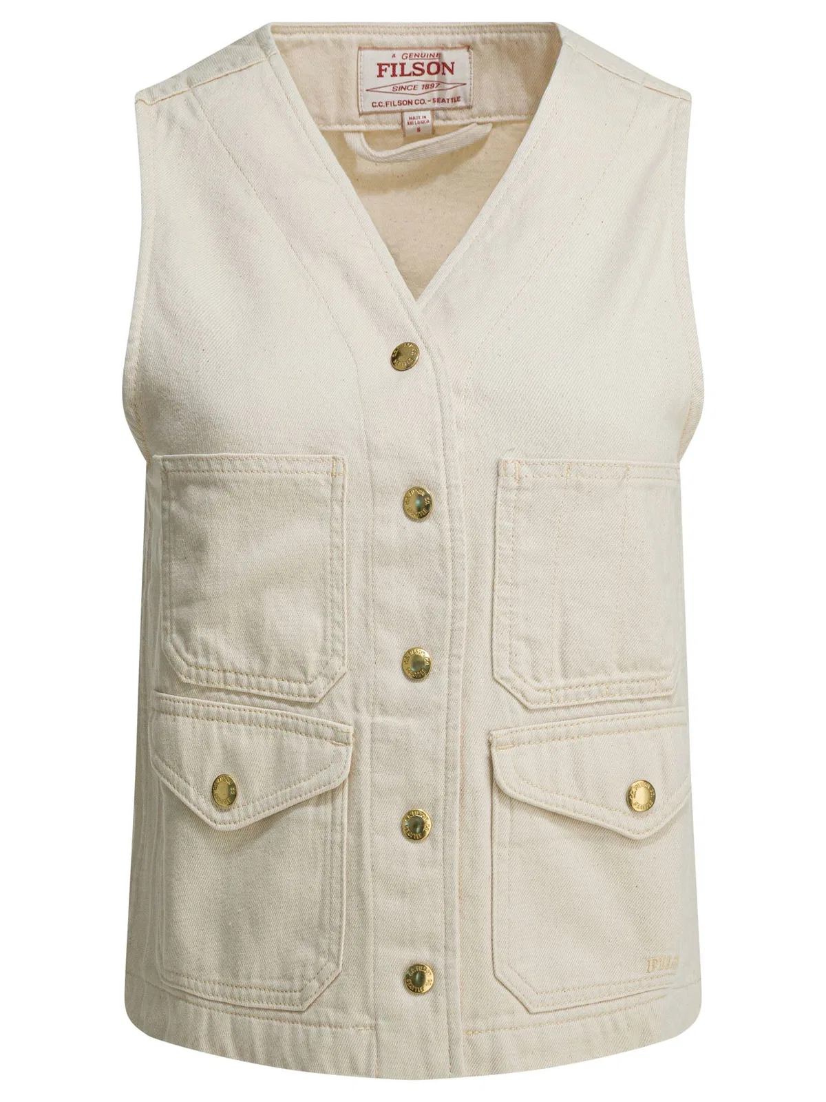 Filson "archive Cruiser" Sleeveless Jacket In White