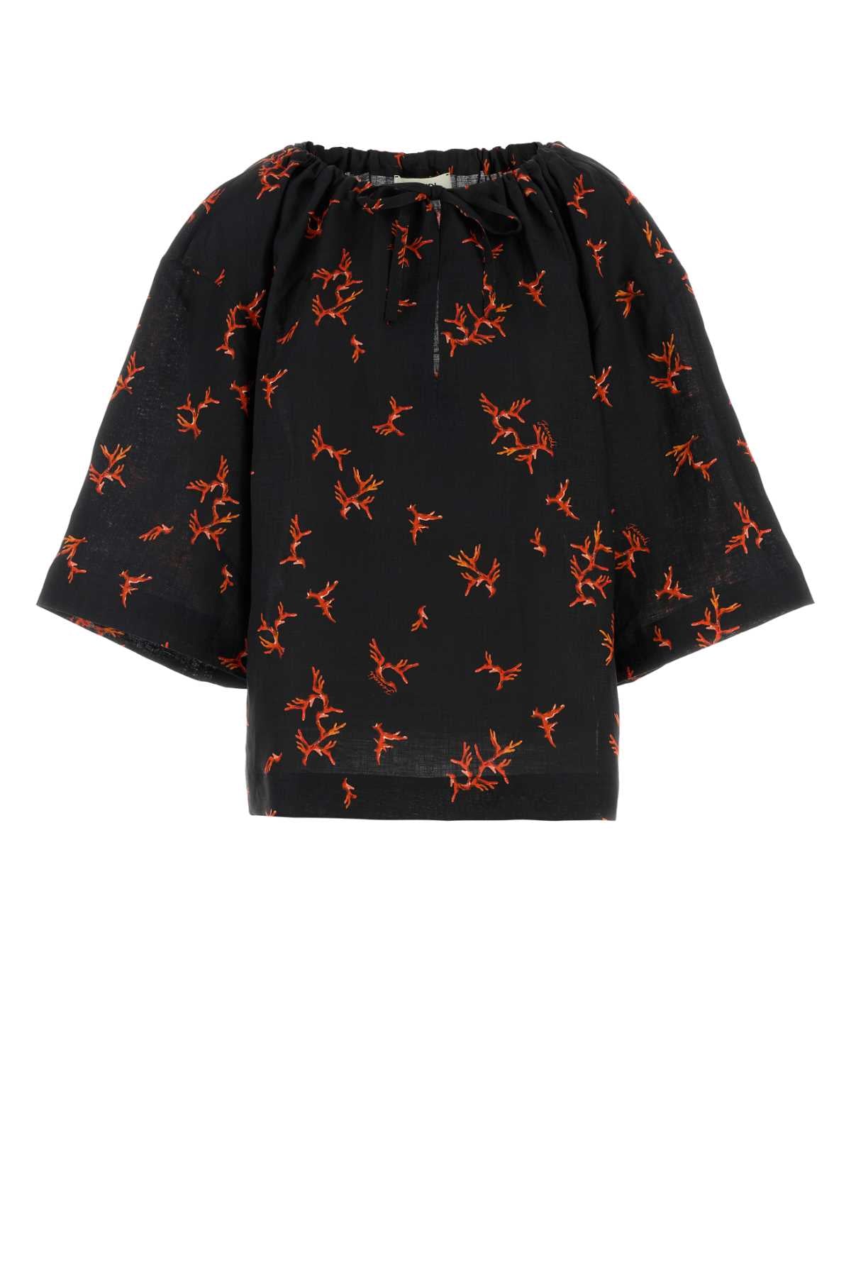 Printed Linen Blouse
