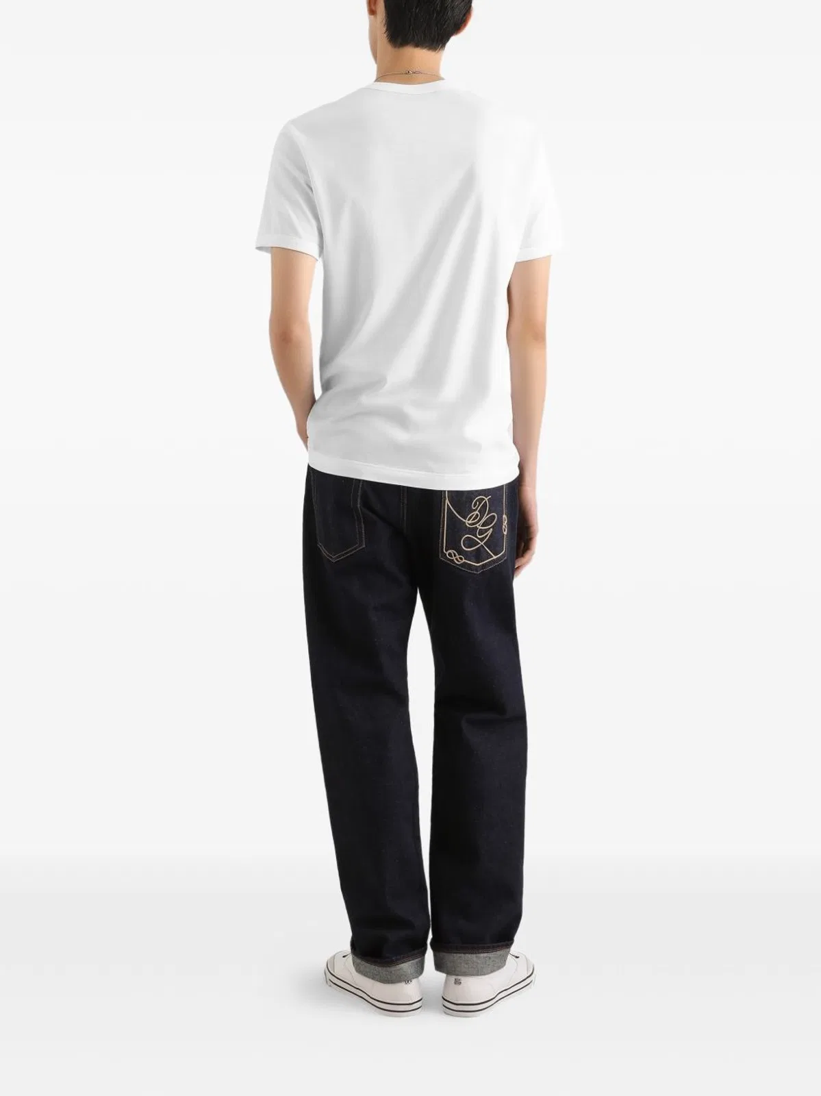 Dolce & Gabbana Cotton T-shirt With Patch Logo On The Front In White