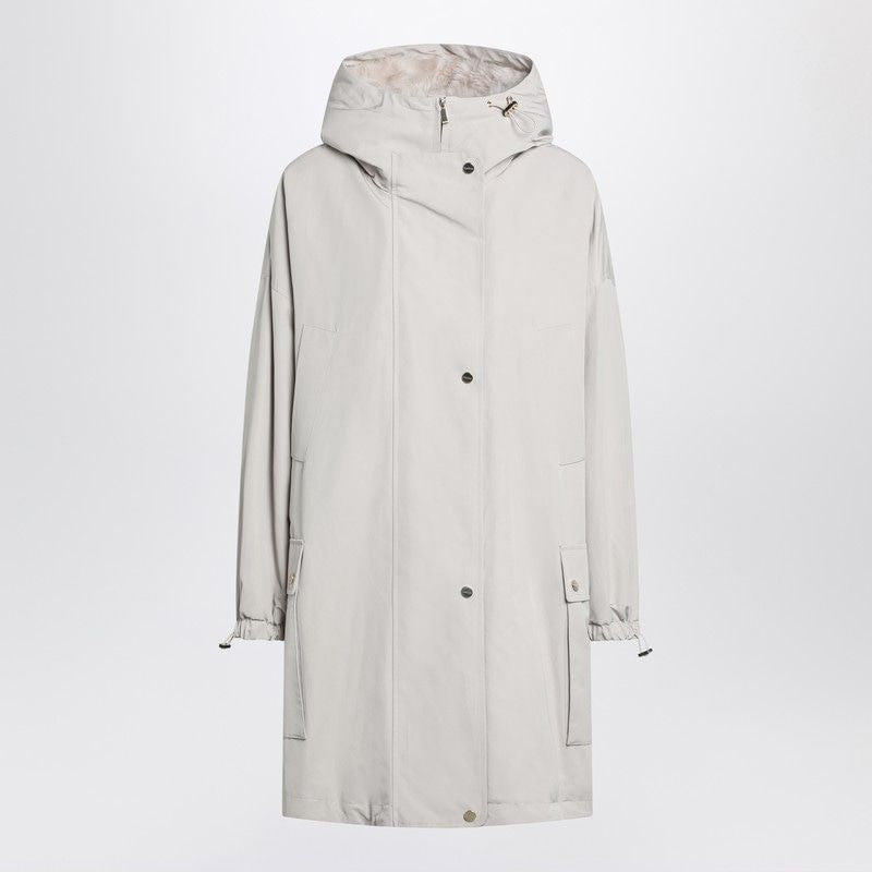 Light Beige Cotton Blend Parka
