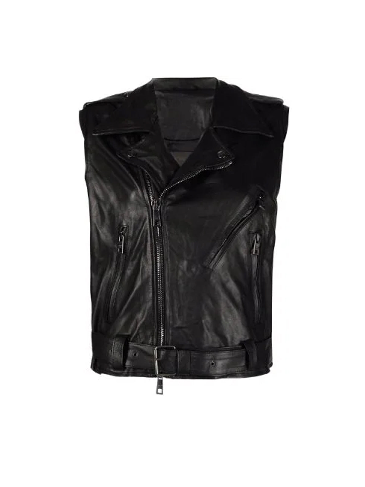 Long Leather Gilet