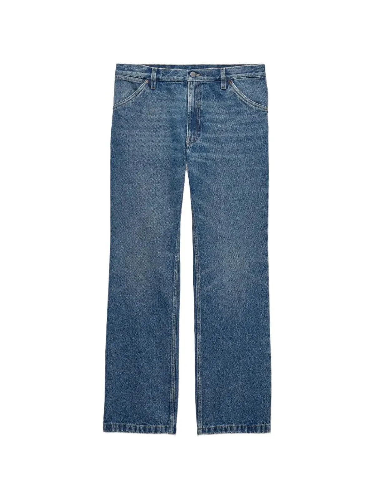 Tight Fit And Regular Waist Washed Denim Jeans