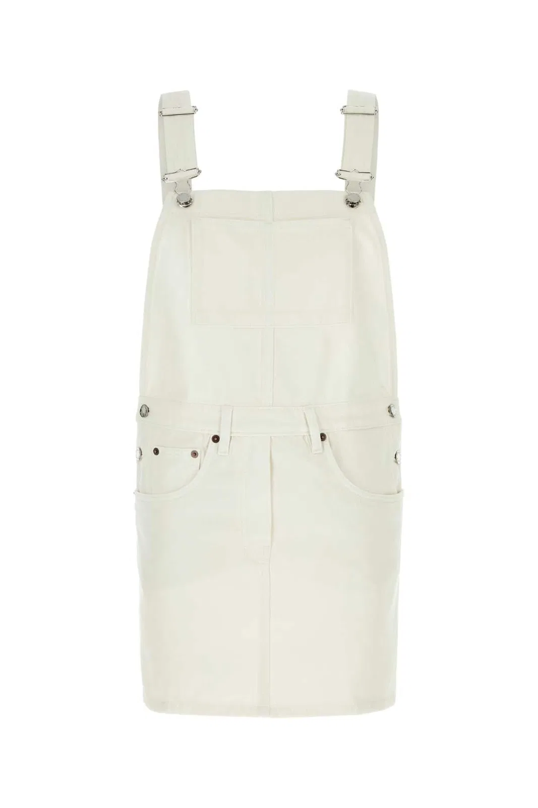 Prada White Denim Dungarees Dress