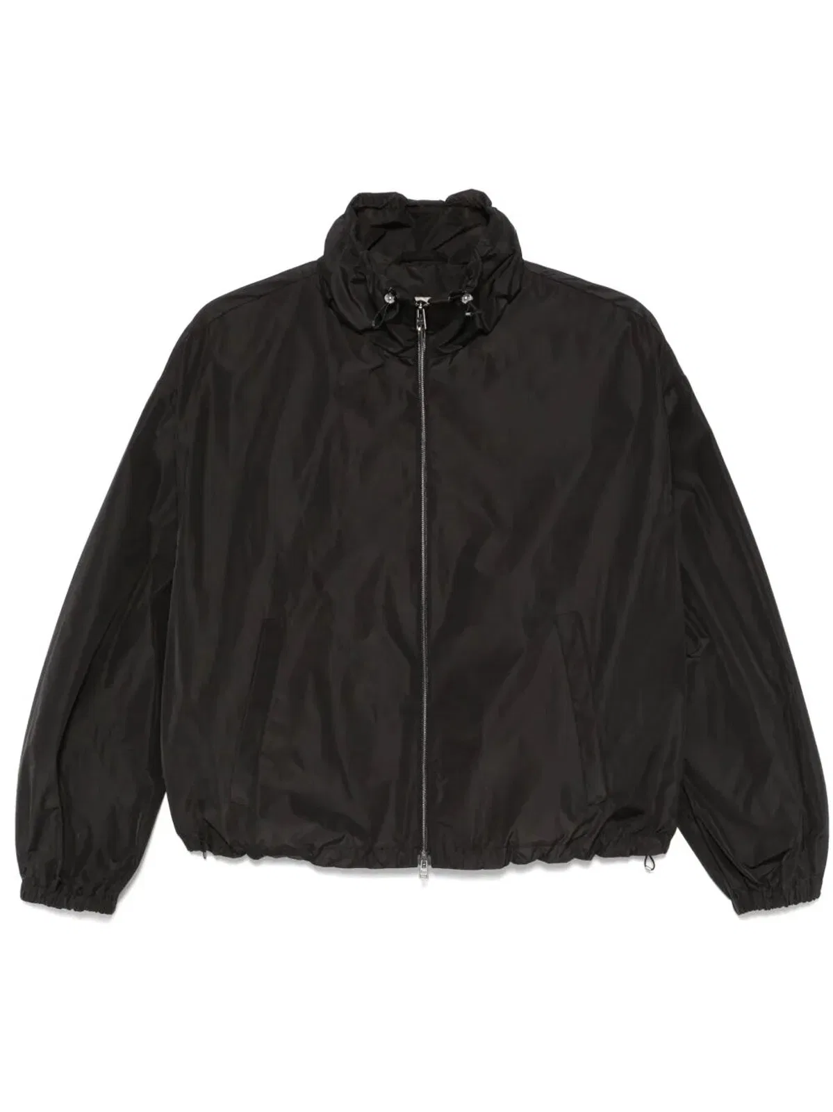 Herno Short Hooded Raincoat In Black