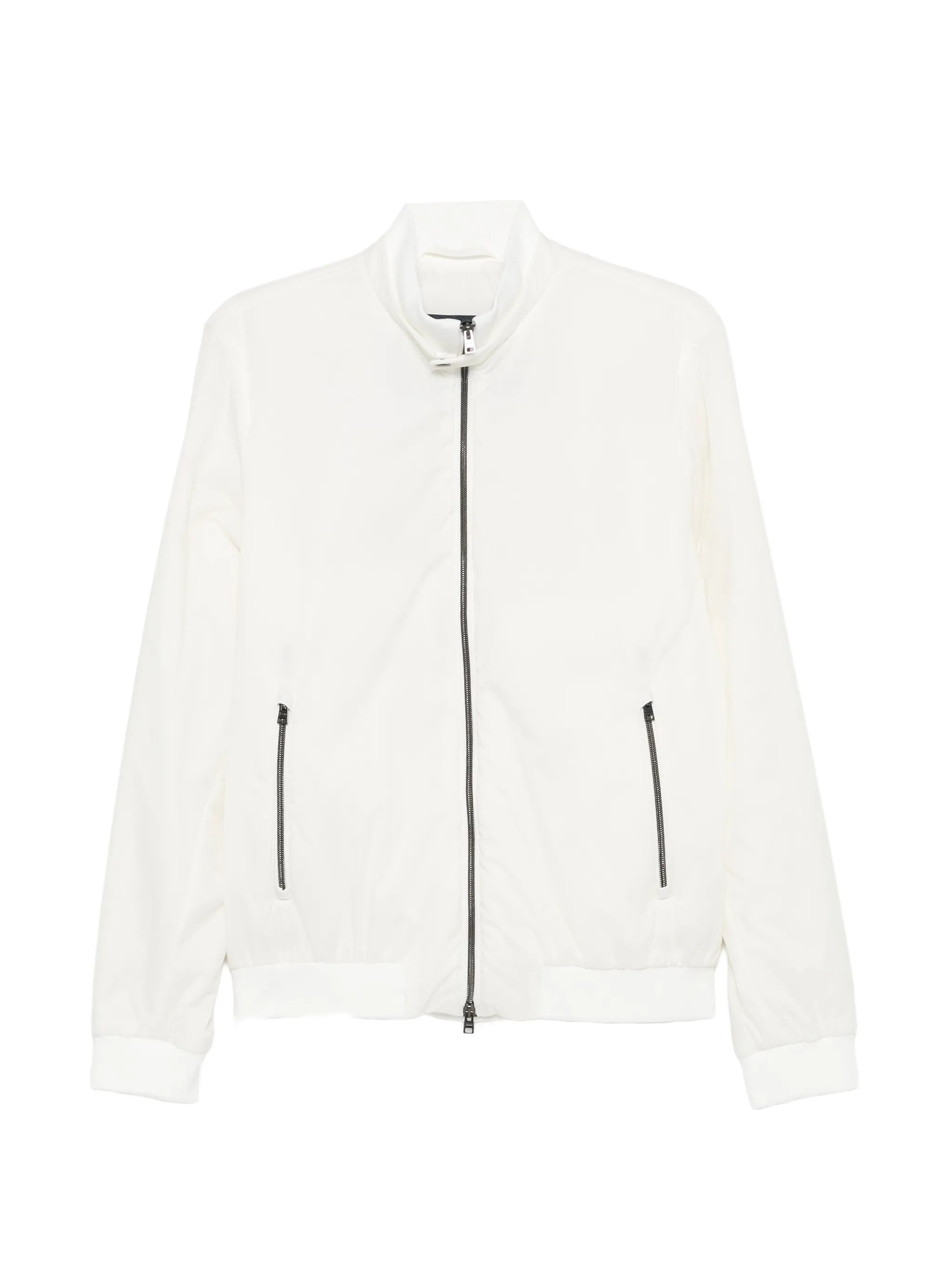 Herno White Polyamide Bomber Liscio Ecoage