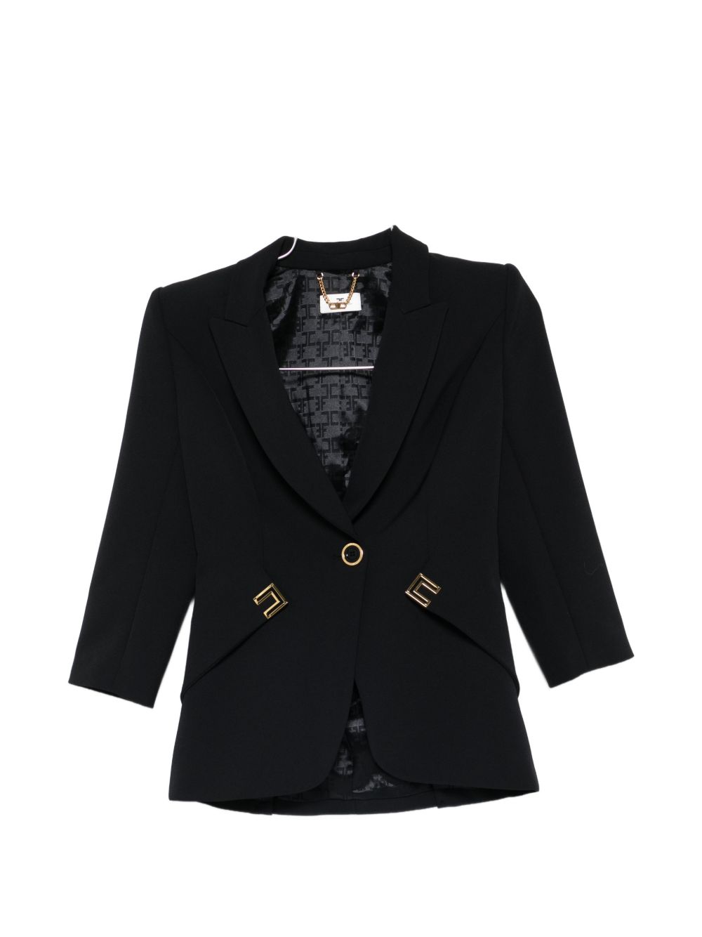Double Stretch Crepe Jacket With Logo Details
