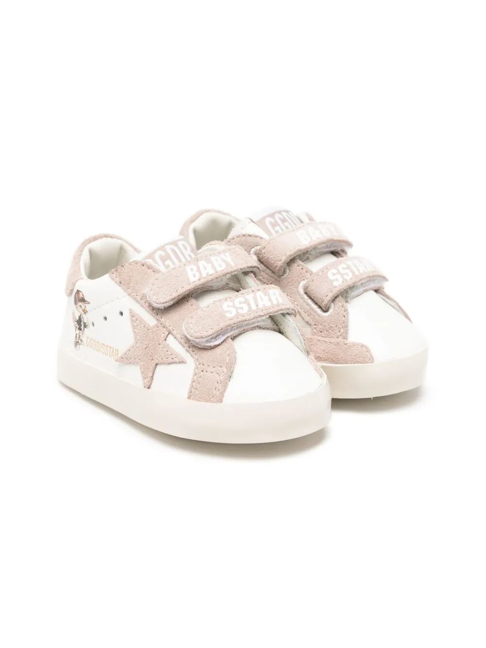 Kids "Baby School" Nappa Upper With Print And Signature Suede Star Strap And Heel