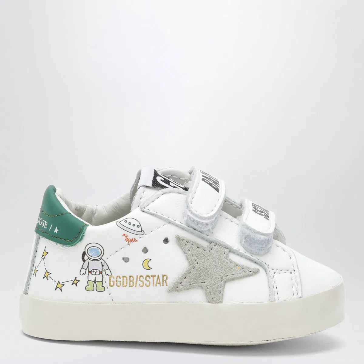 Old School Sneakers In White Leather With Astronaut Detail