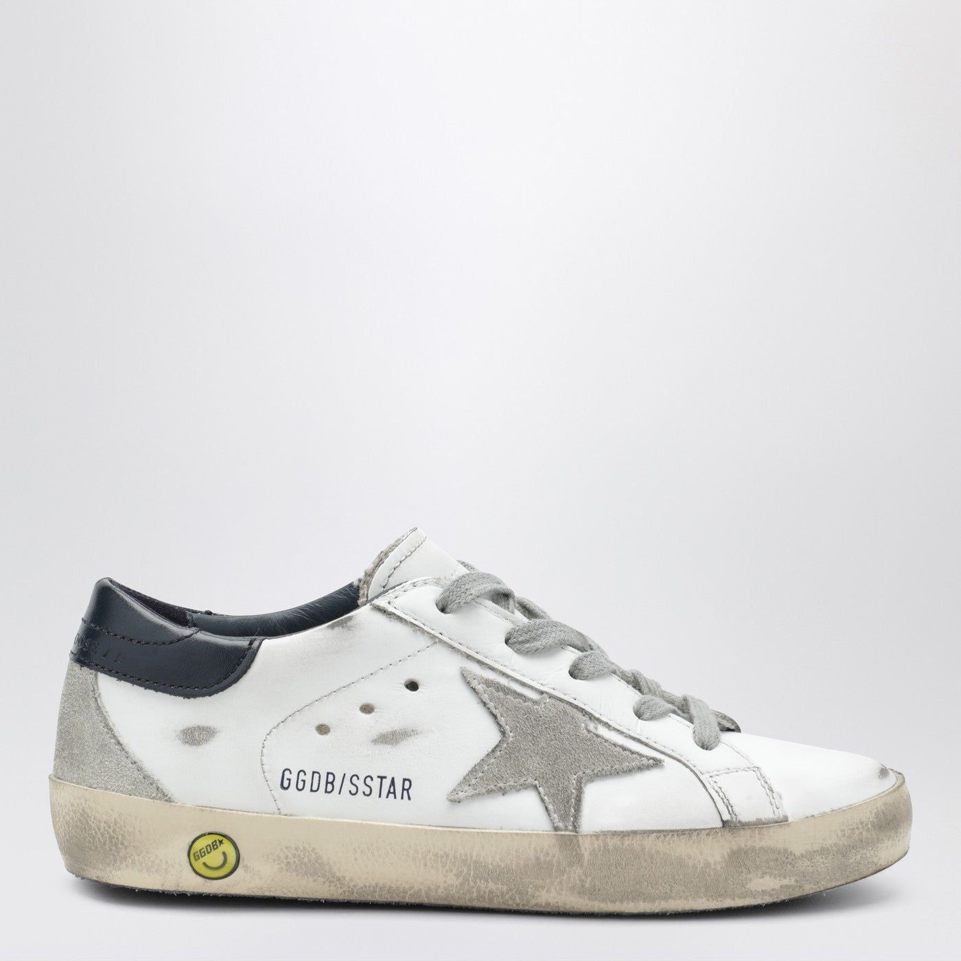 Kids Superstar Sneakers In Vintage White/Navy Blue