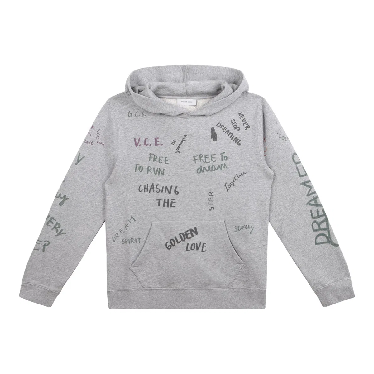 Gray Hoodie With All Over Prints