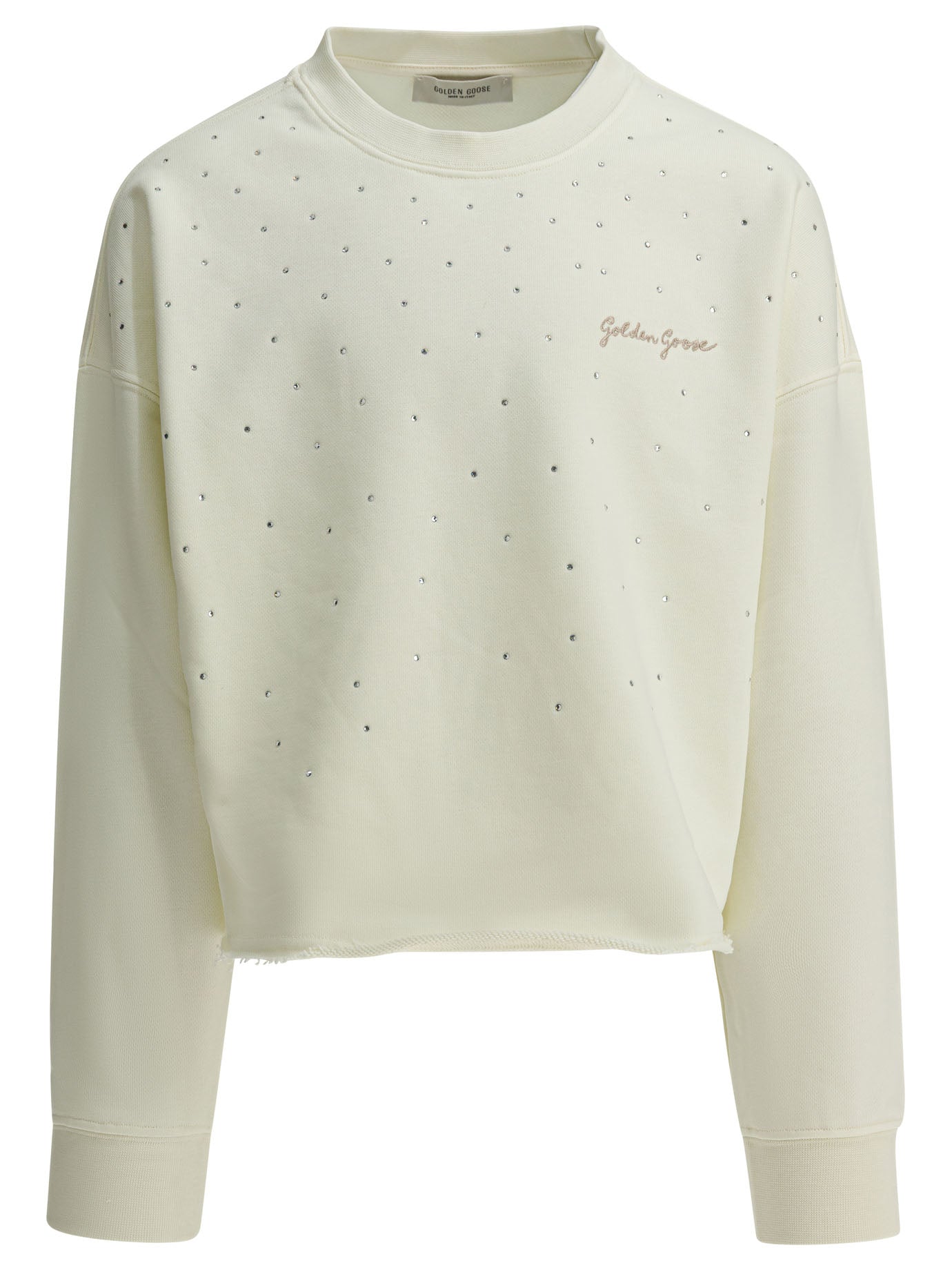Kids White Cotton Polyester Sweatshirt