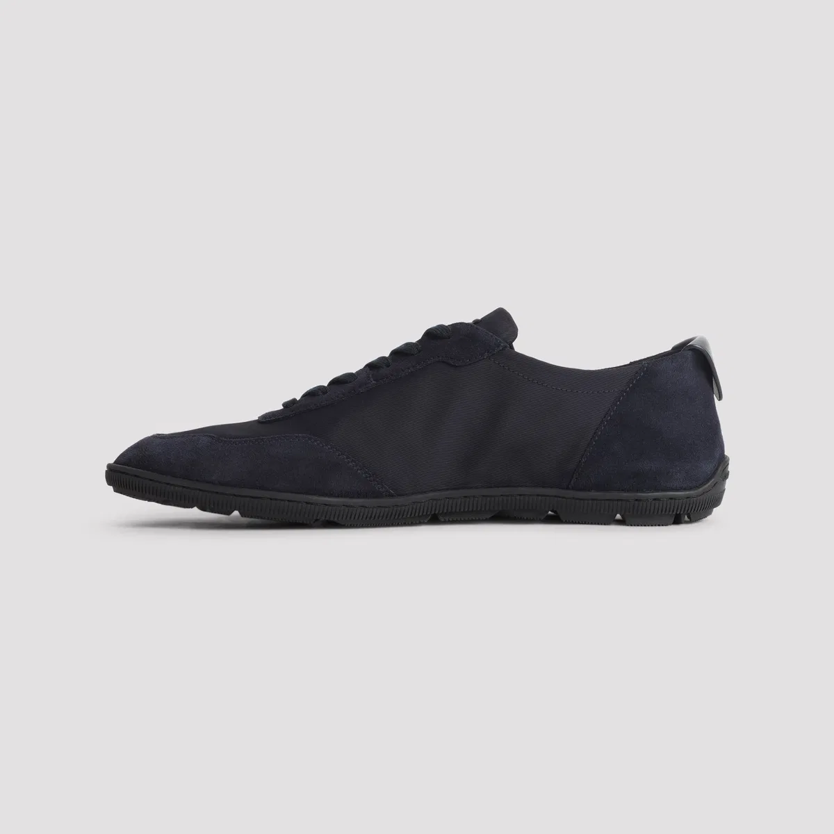 Giorgio Armani Blue Calf Leather Rubber Sneakers In Blue