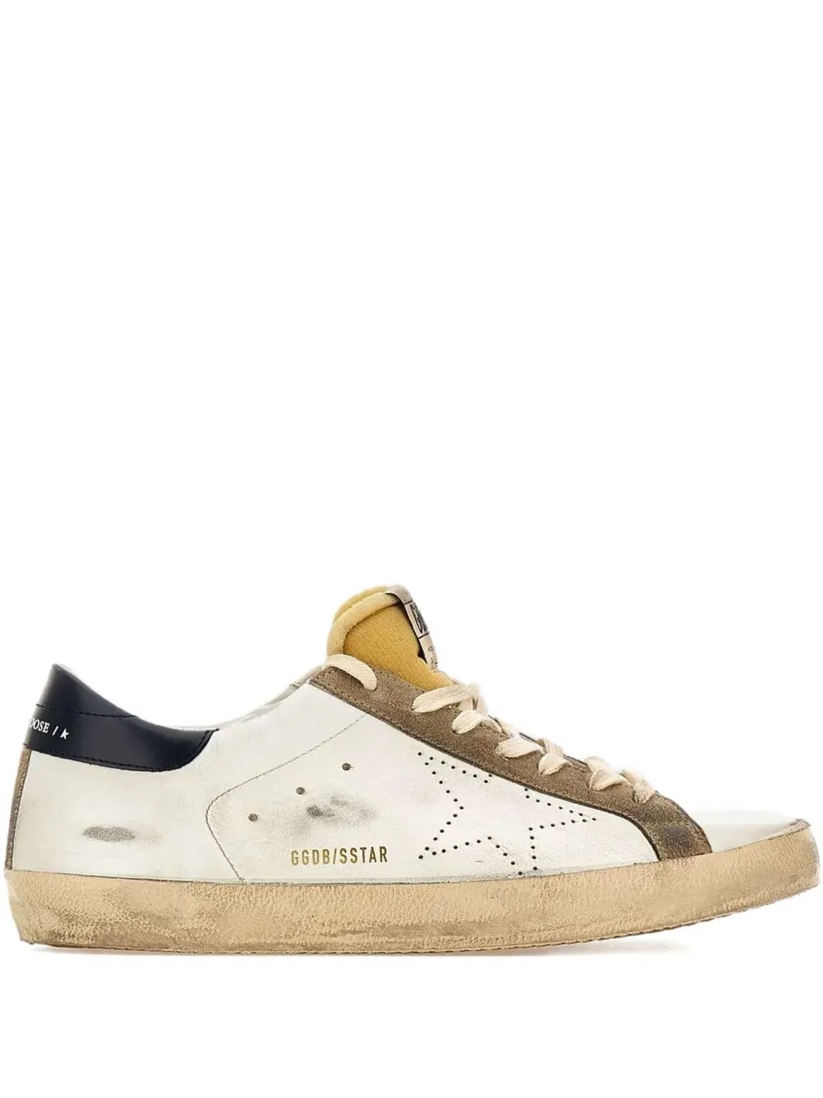 "Super Star" Leather Upper Foam Tongue Skate Star Shiny Leather Heel