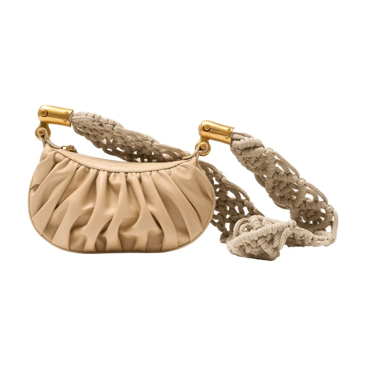 Balmain Ebene Mini Crossbody In Beige