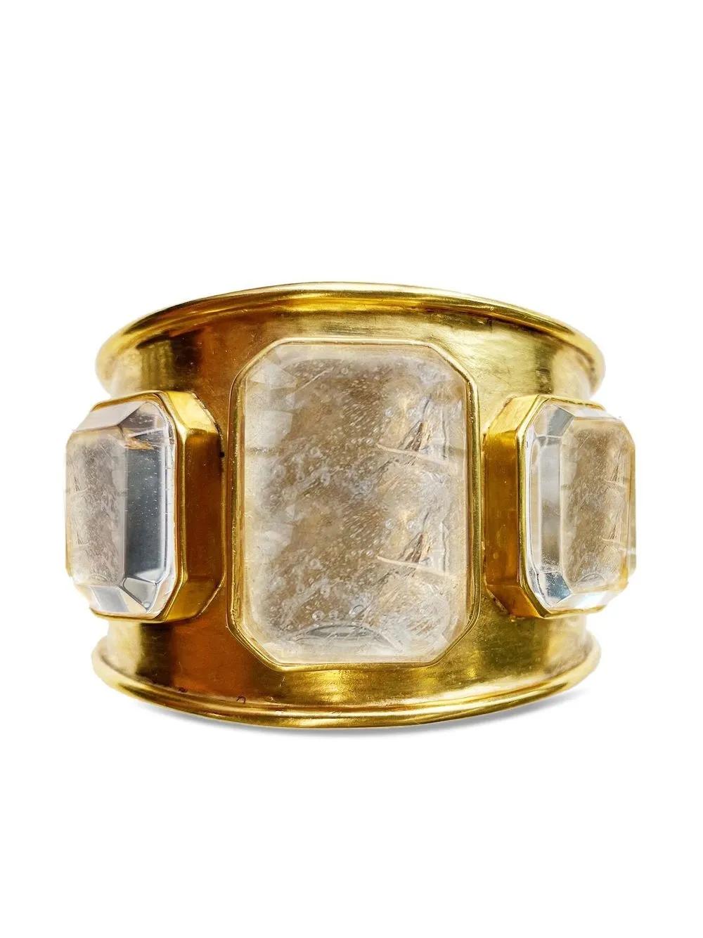 Brazalete Cristal De Roca Dorado