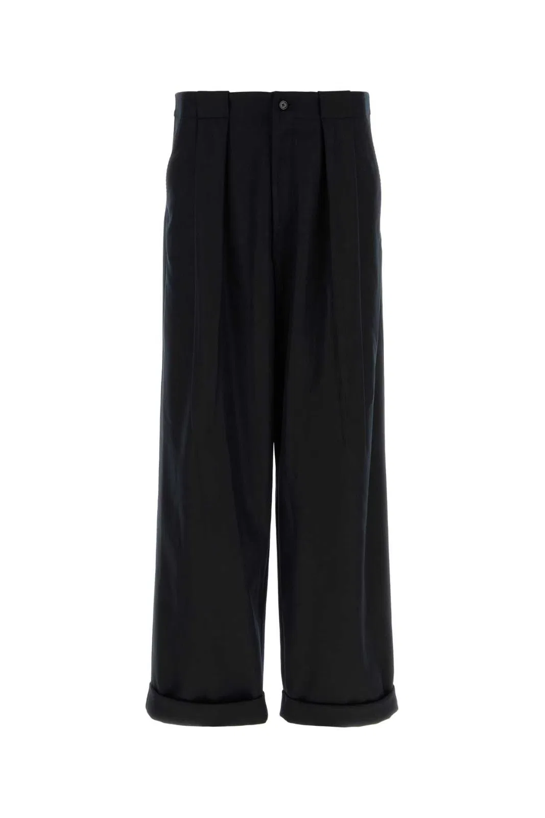 Dolce & Gabbana Black Wool Wide-Leg Pant