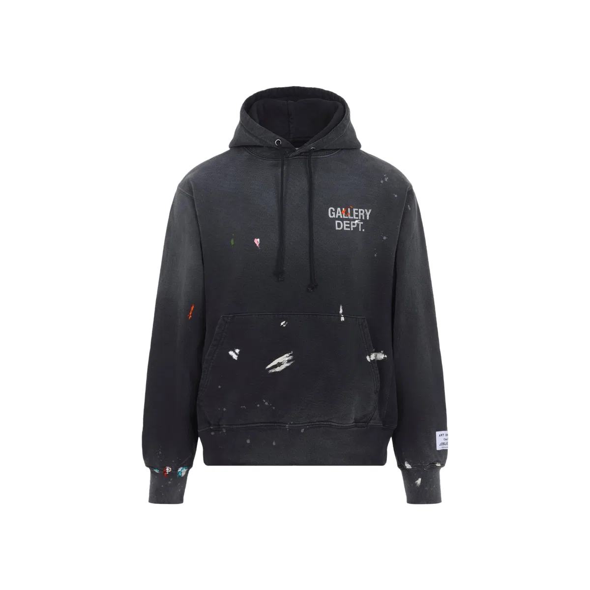 Vintage Black Cotton Gd Paint Logo Hoodie