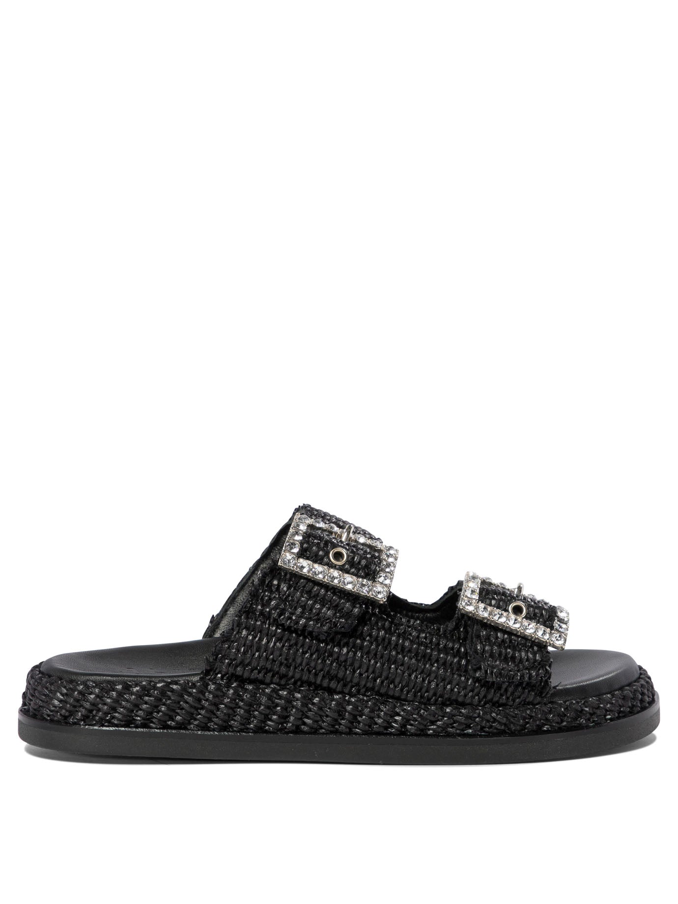 Raffia Black Sandals