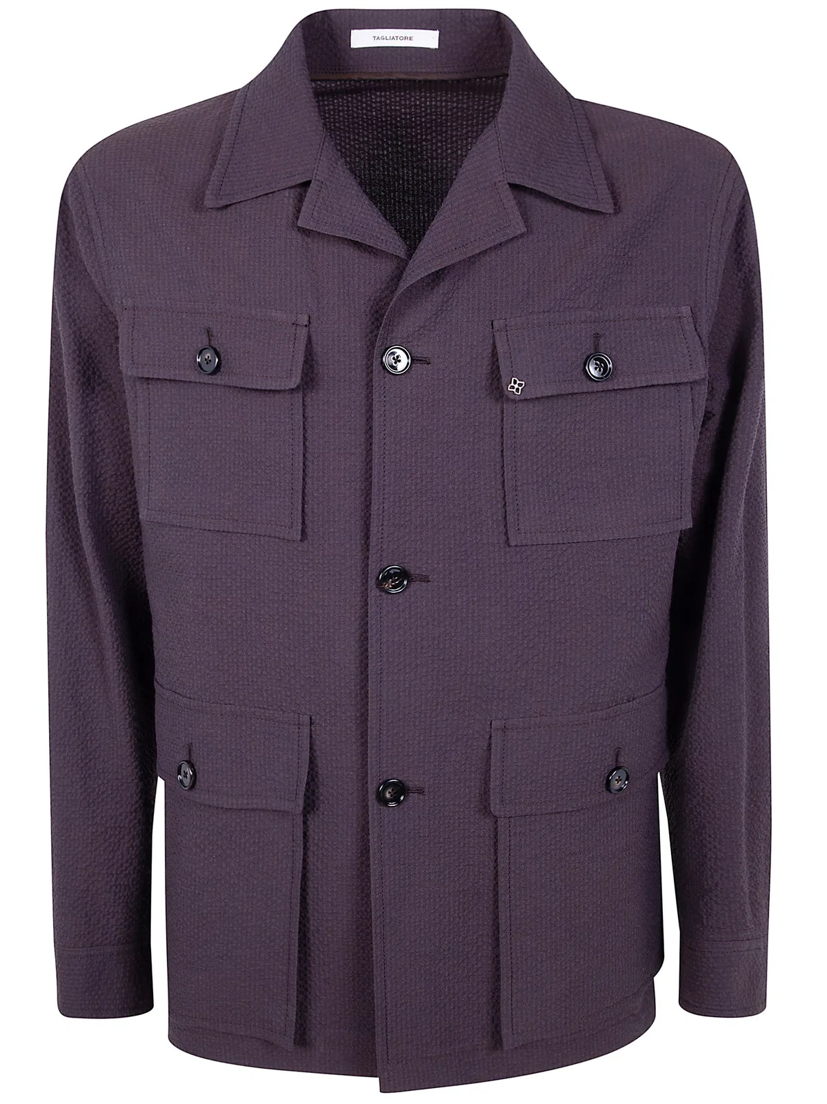 Tagliatore Tempest Jacket Long Sleeves Collared Neck In Purple