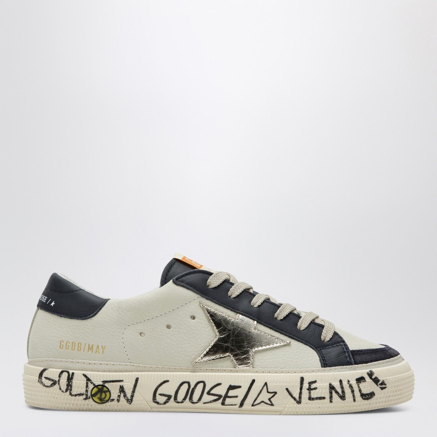 Kids White/Blue May Sneakers With Platinum Star