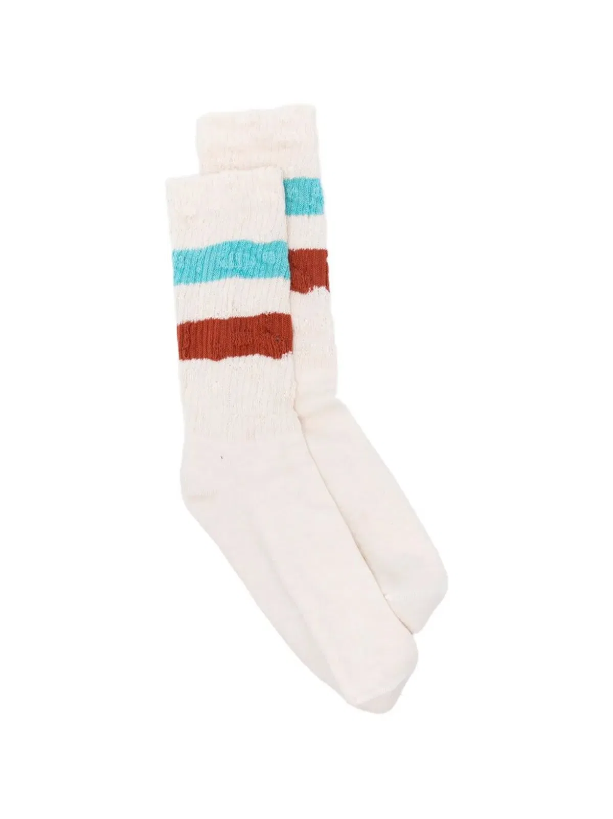 Socks High Rib Stripes Ripped