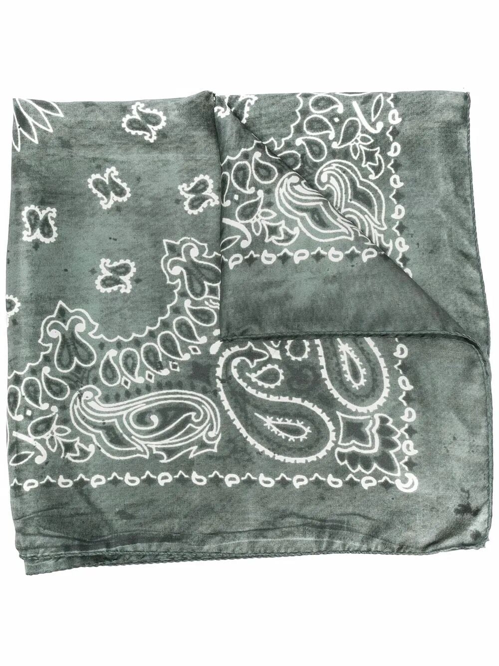 "Golden Foulard Paisley" Print Silk