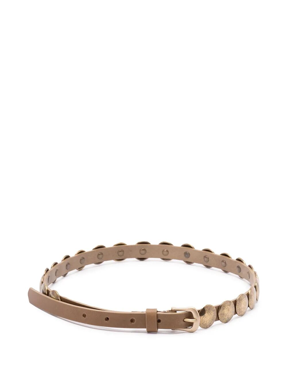 Belt Trinidad Thin Washed Leather Flesh Side With Studs