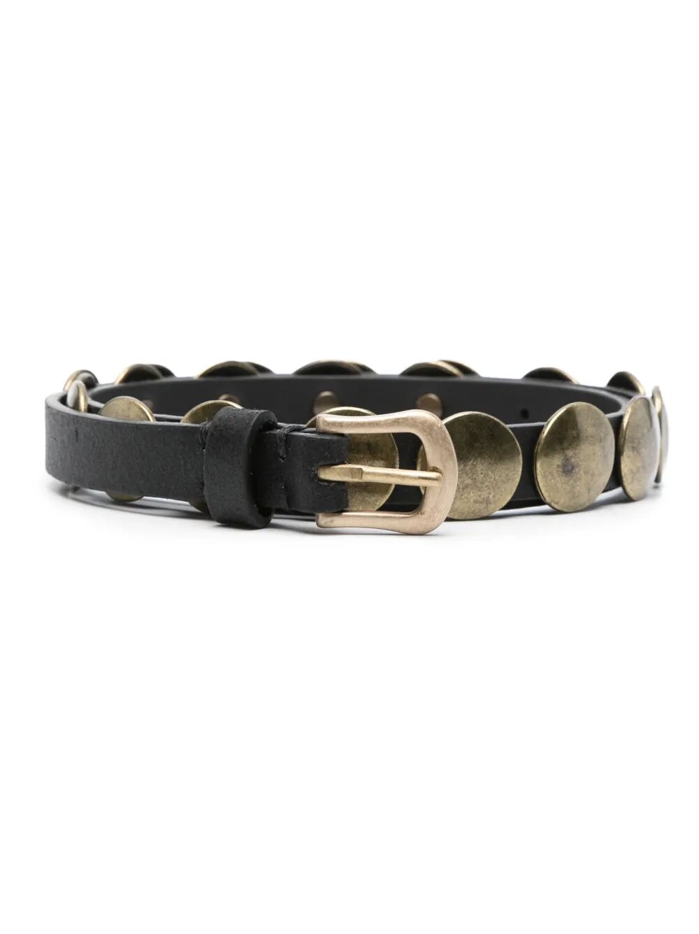 Belt Trinidad Thin Washed Leather Flesh Side With Studs