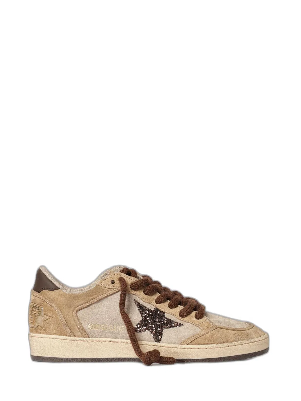 Golden Goose Beige Brown Ballstar Suede Toe