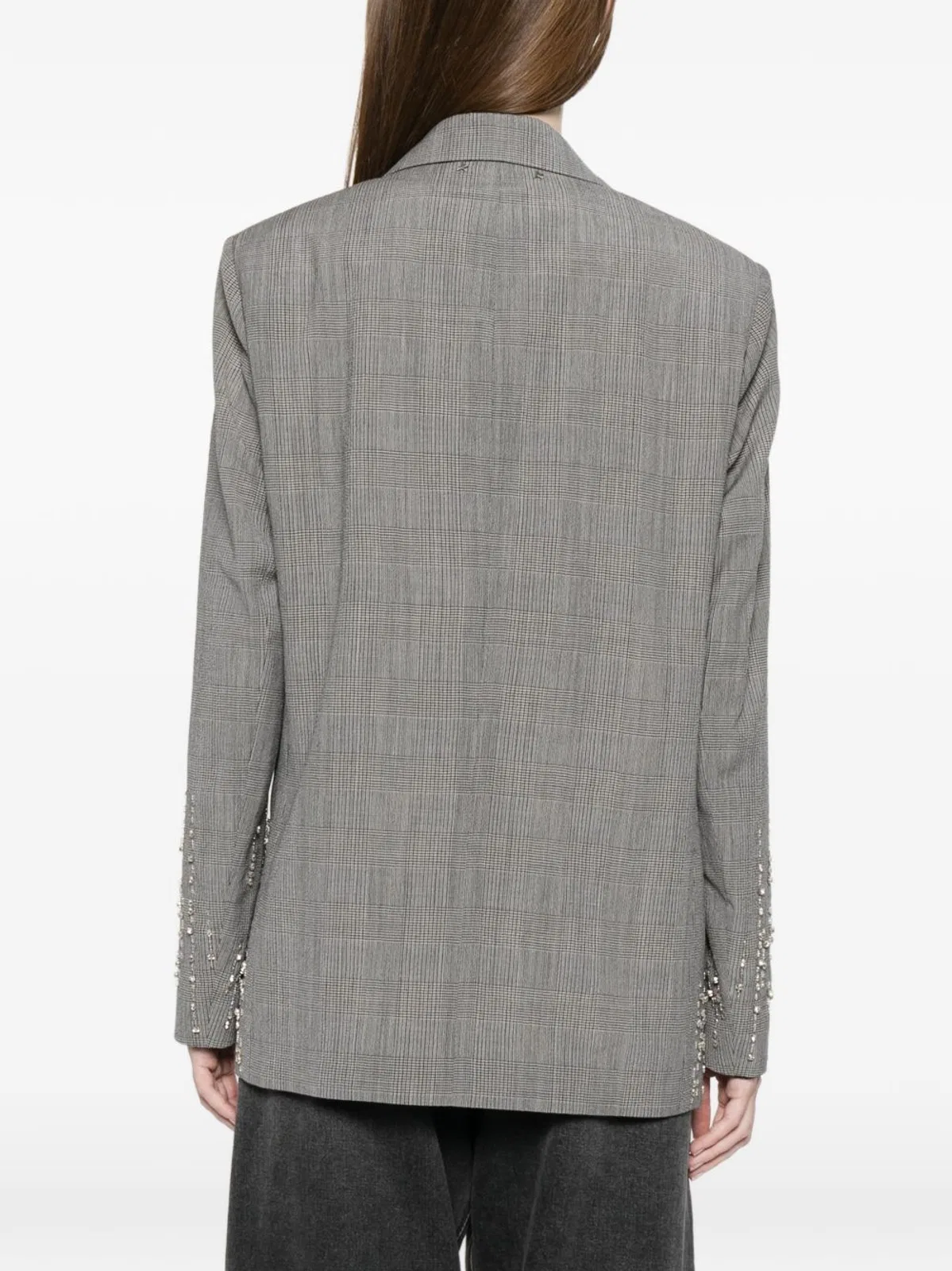 Golden Goose Wool Single Breasted Jacket Check Pattern In Gray