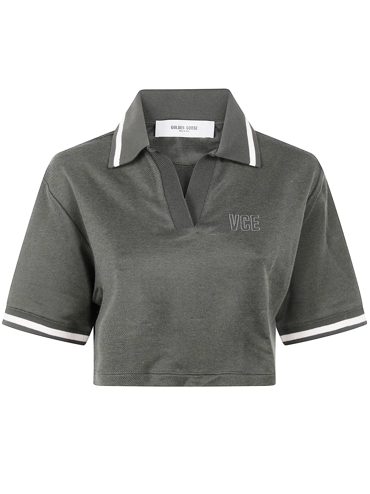Cotton Cropped Polo Shirt