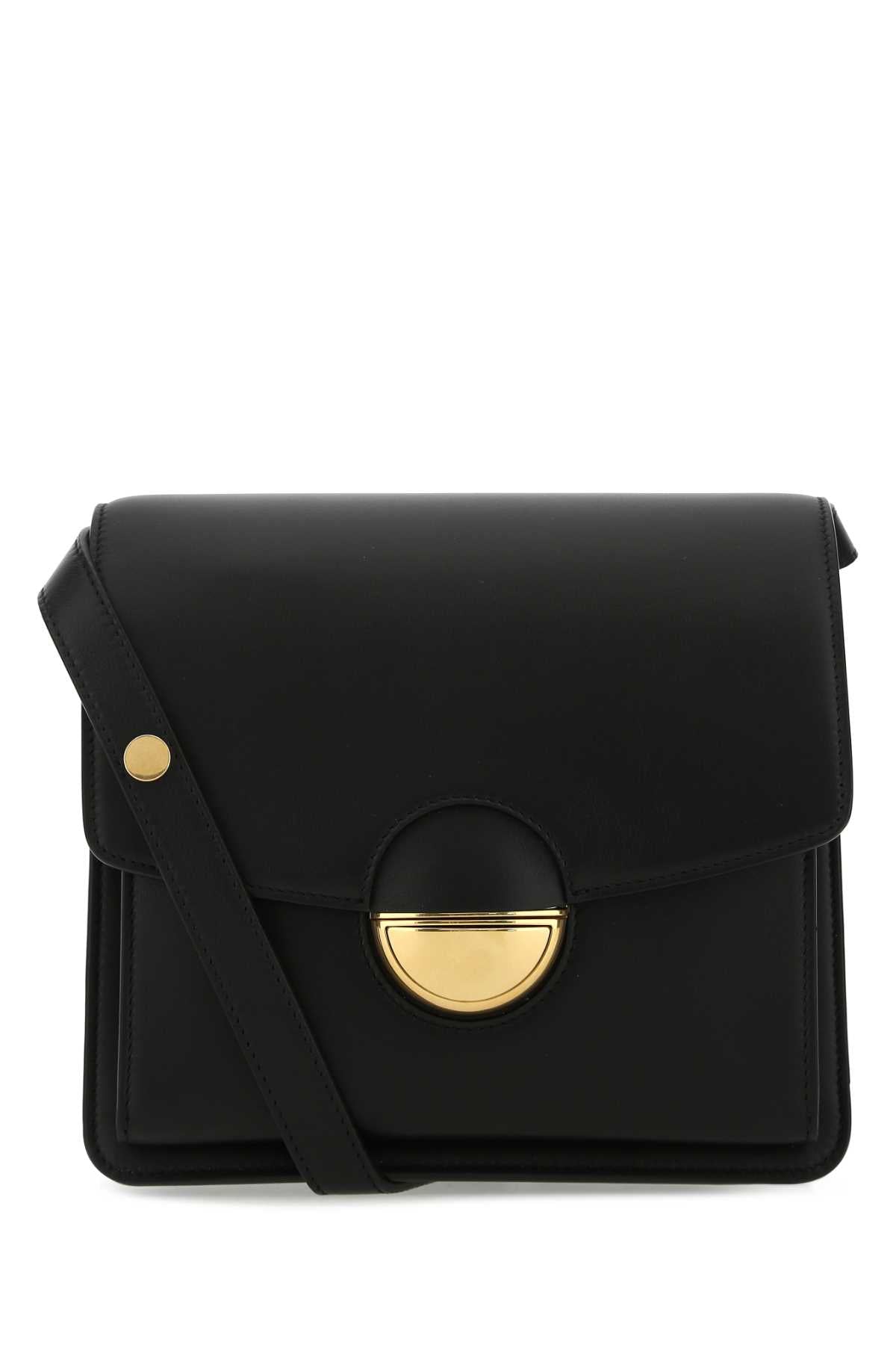 Black Leather Dia Shoulder Bag
