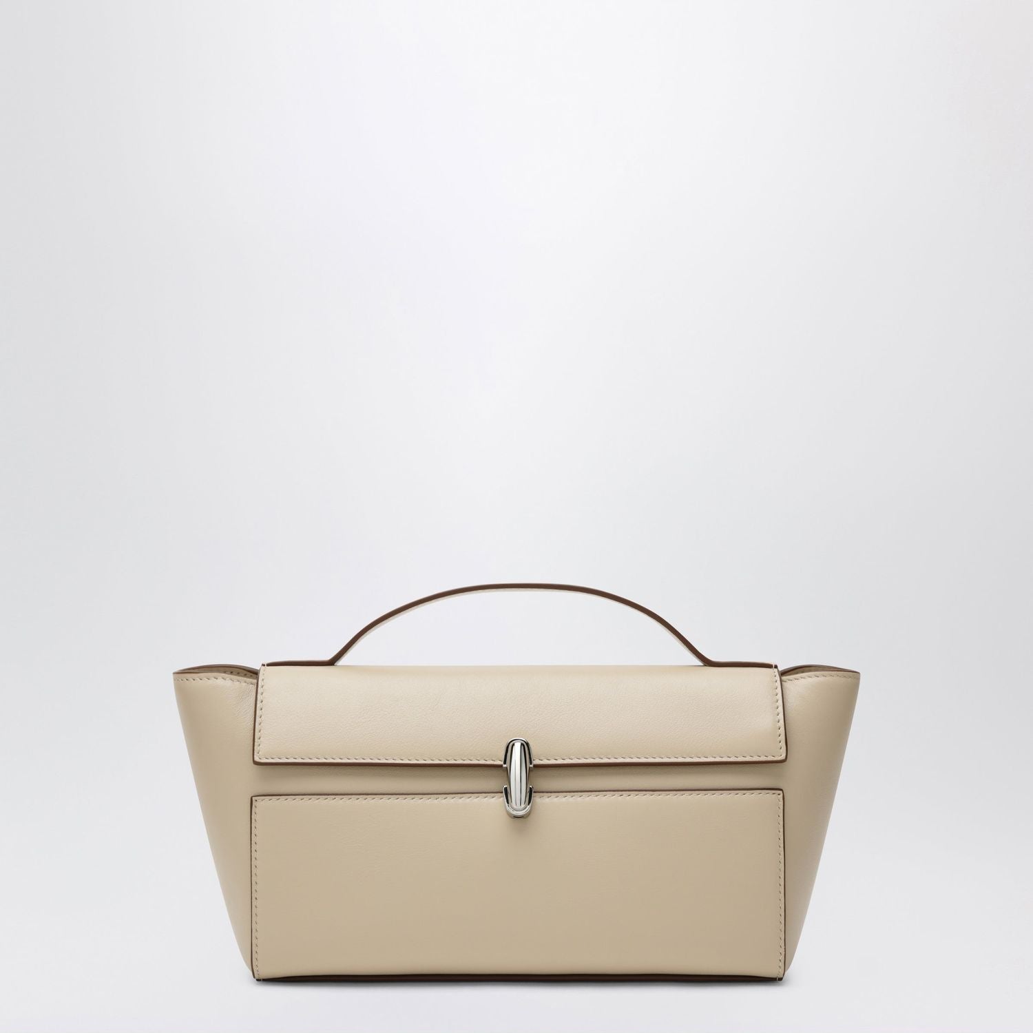 Symmetry Trapeze Pouch In Ivory Leather