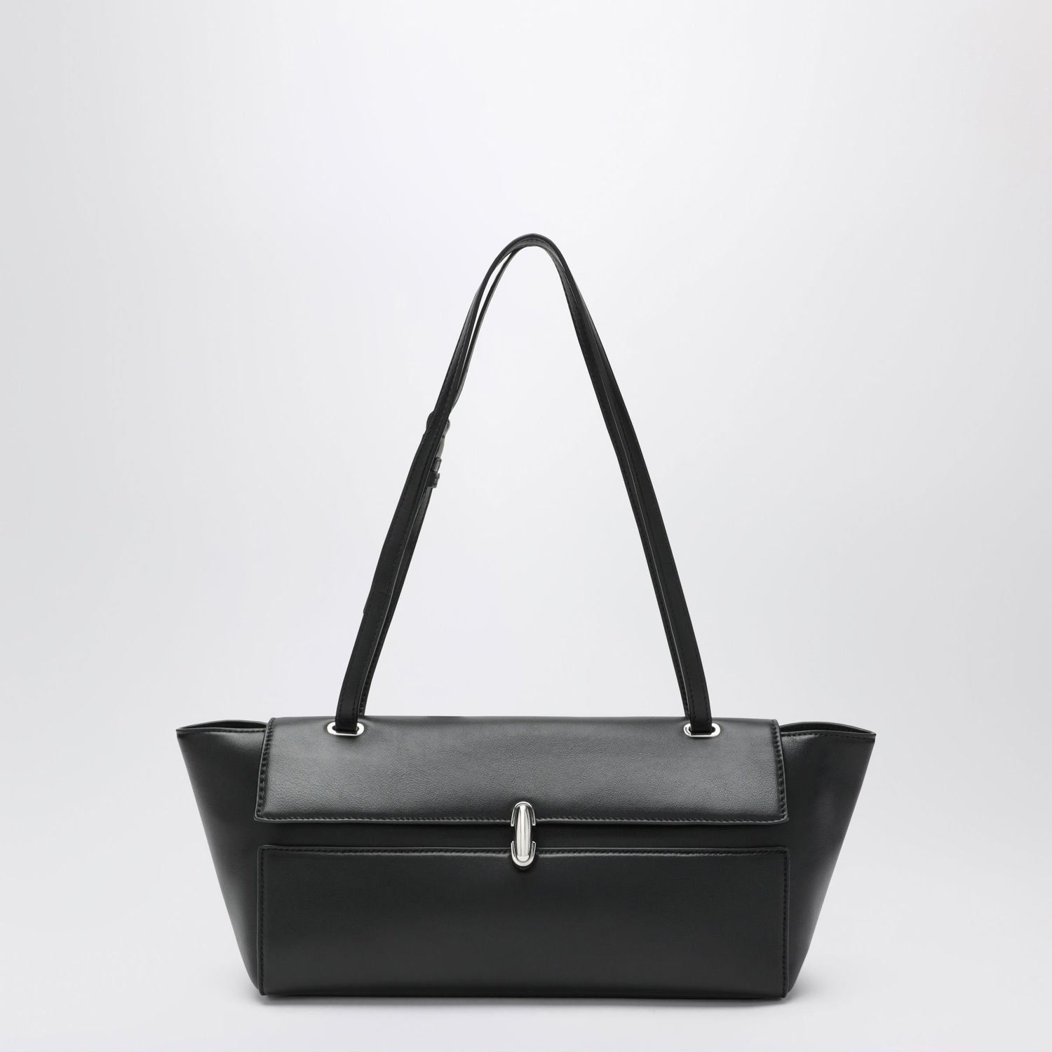 Symmetry Trapeze Bag In Black Leather