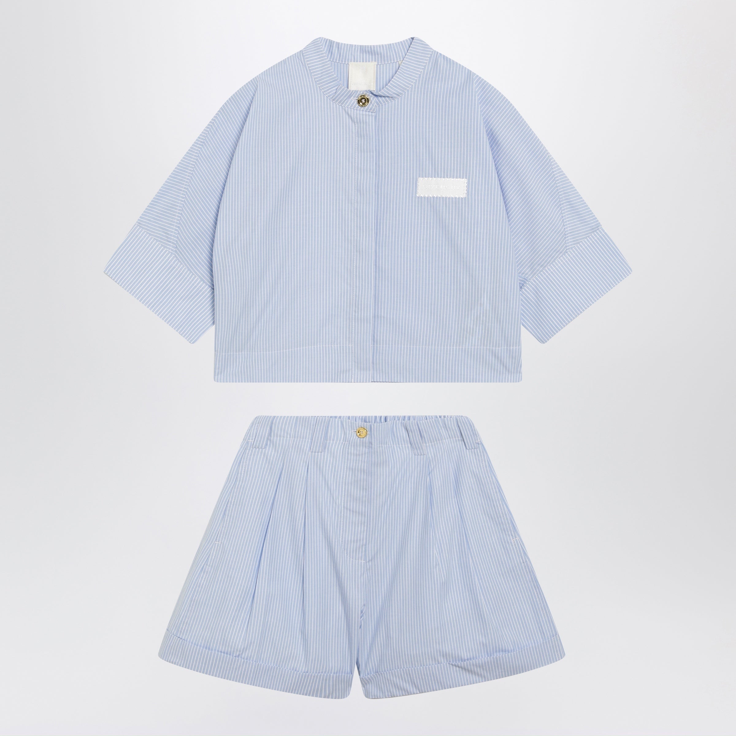 Light Blue Cotton Two-Piece Set