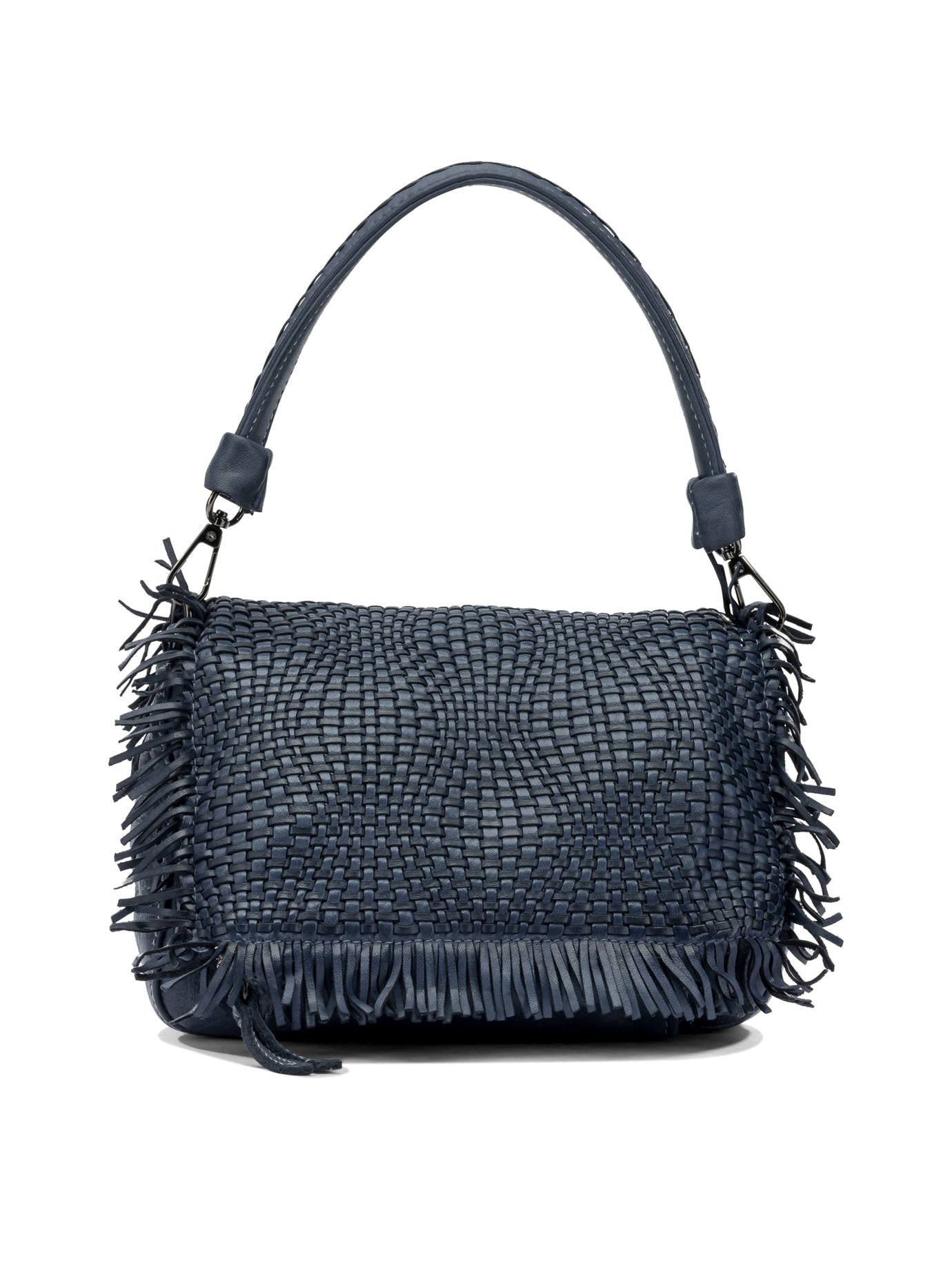 Blue Leather Shoulder Bag