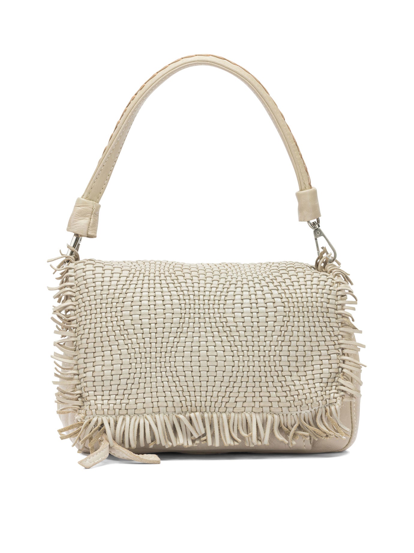 Beige Leather Shoulder Bag