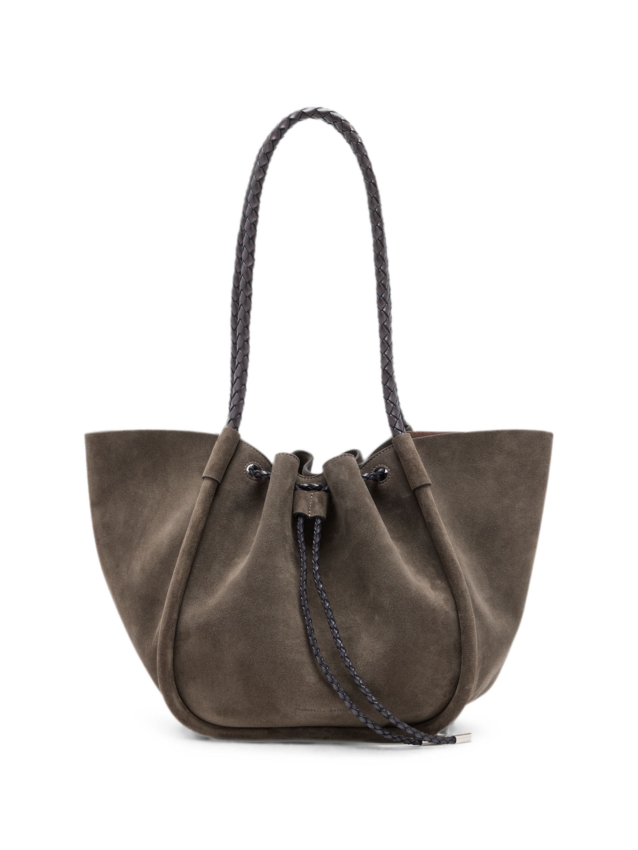 Cow Leather Polyurethane Large Ruched Tote