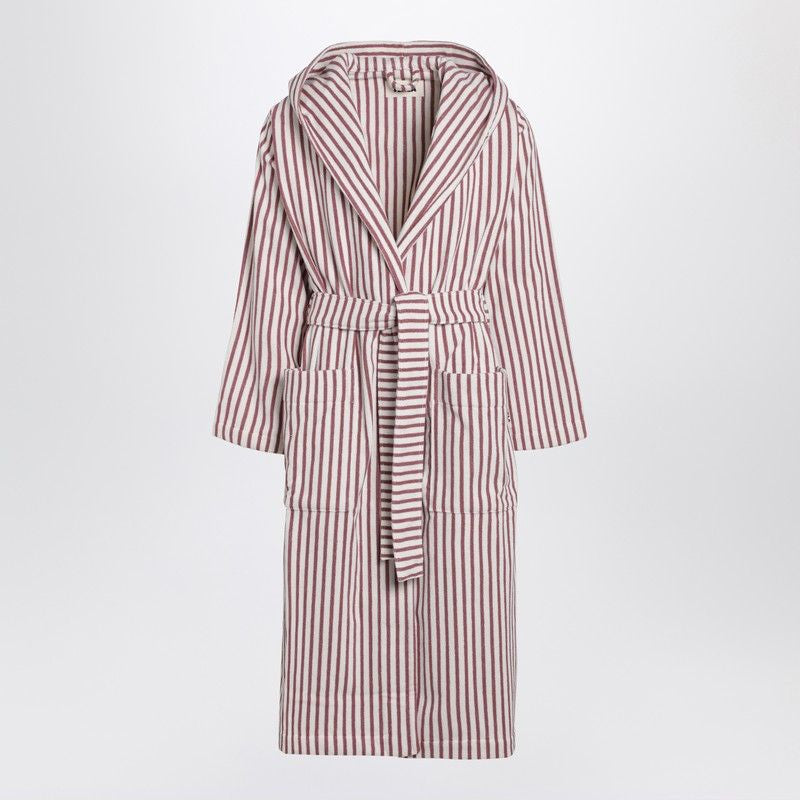 Bathrobe White/Dark Pink Striped