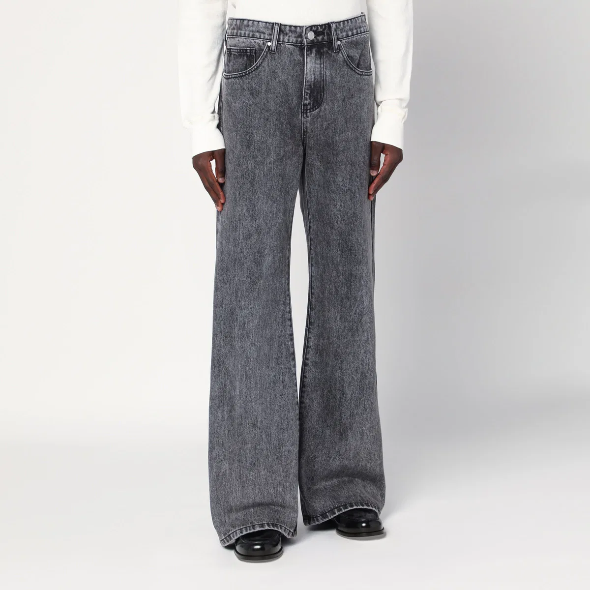 Wide-Leg Jeans In Vintage Black Denim