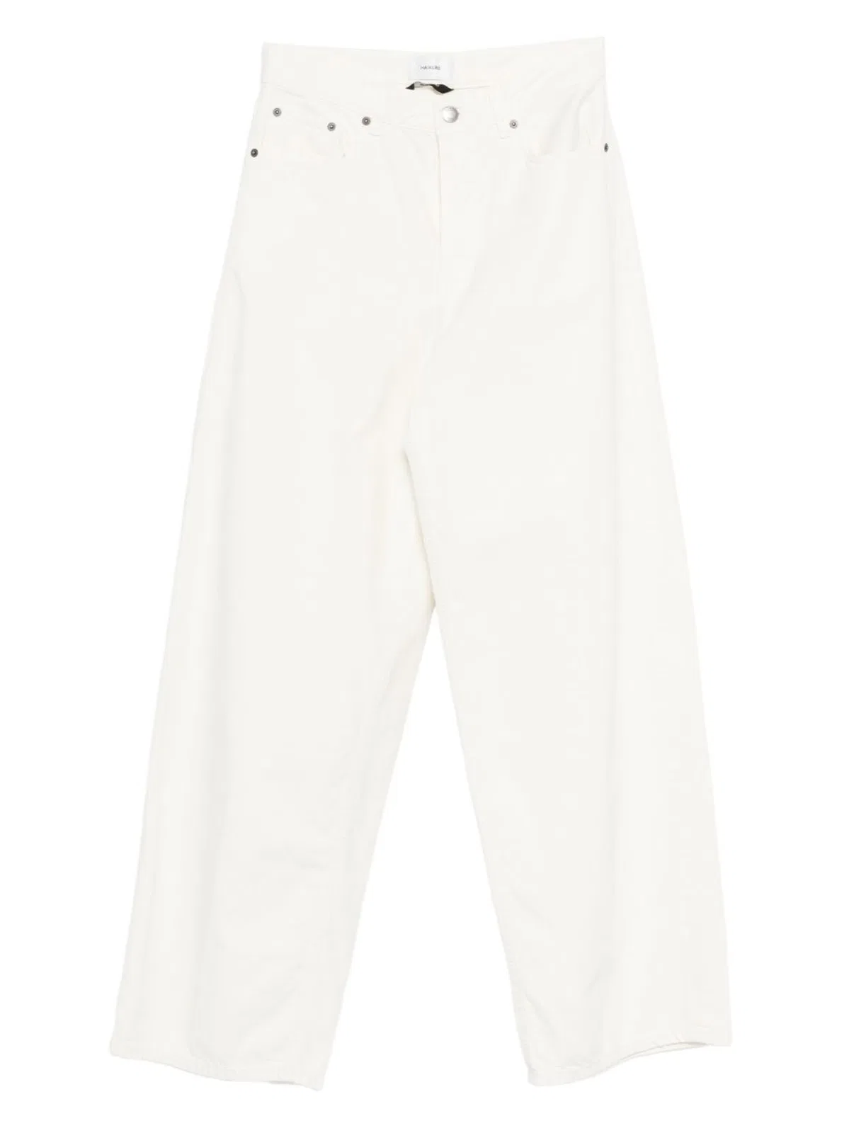Haikure Bethany Twill Wide-leg Jeans 45 In White