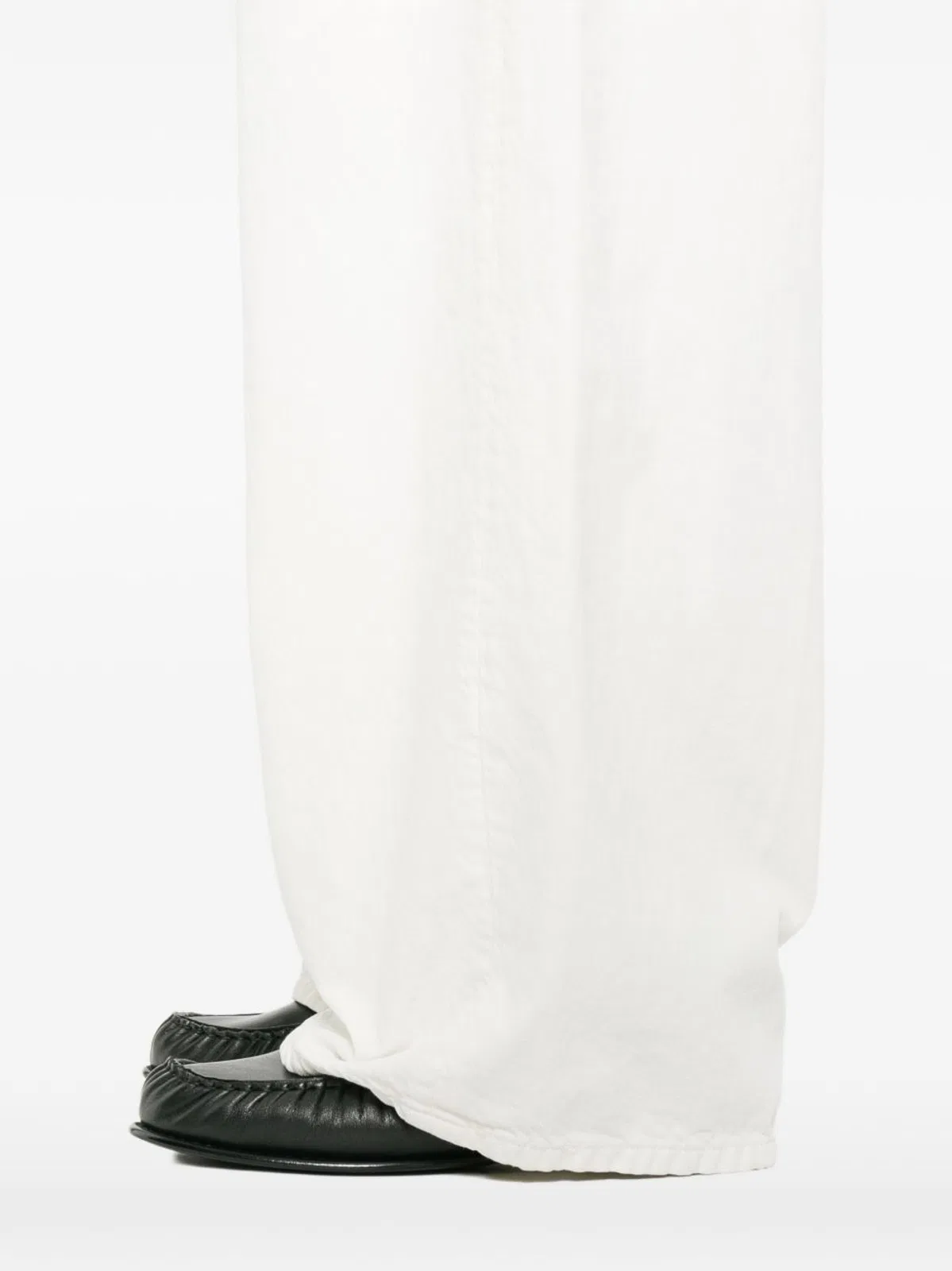 Haikure Bethany Twill Wide-leg Jeans 45 In White