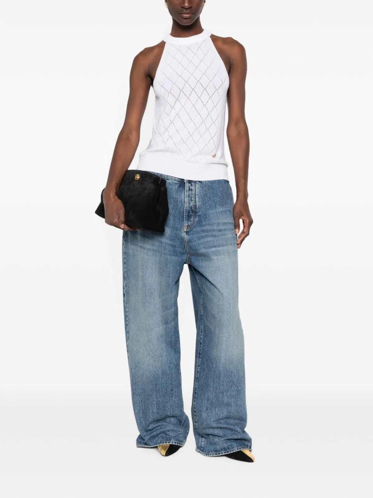 Balmain Wool Top In White