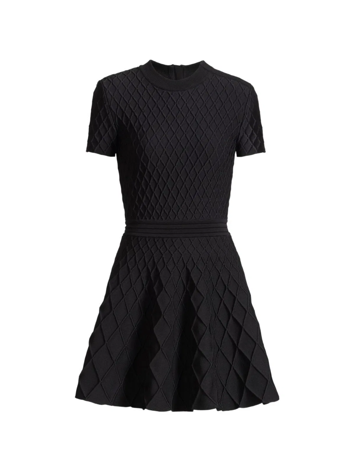 Balmain Flared Mini Dress In Black