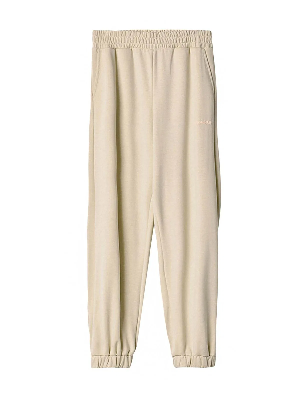 Beige Viscose Polyester Elastan Pants