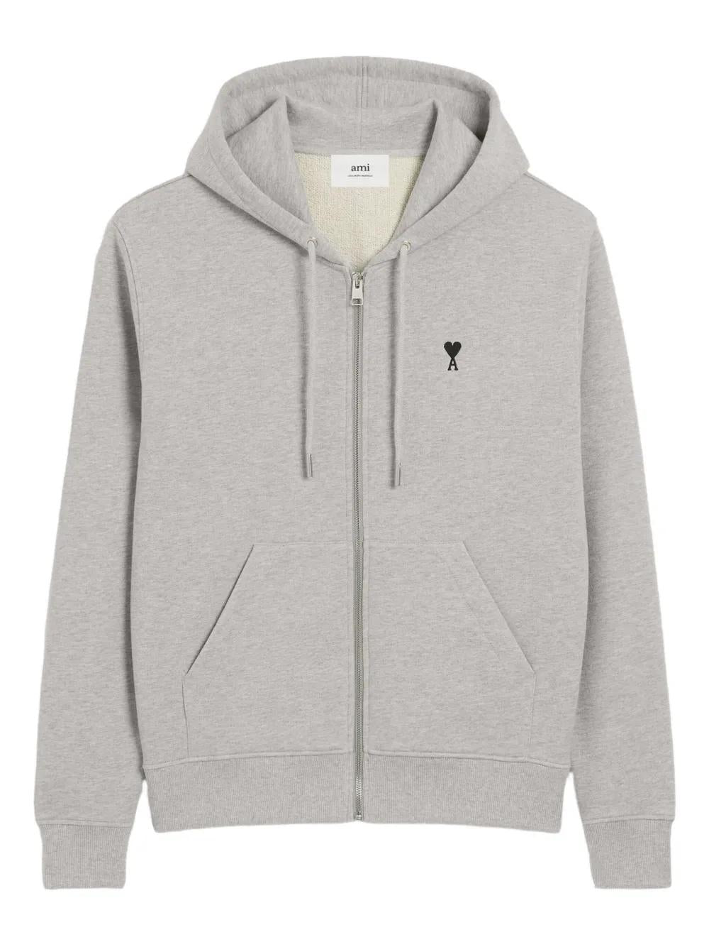 Zipped Cotton Ami De Coeur Hoodie